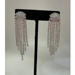 Marquise Tassel Earrings-Clear/Silver