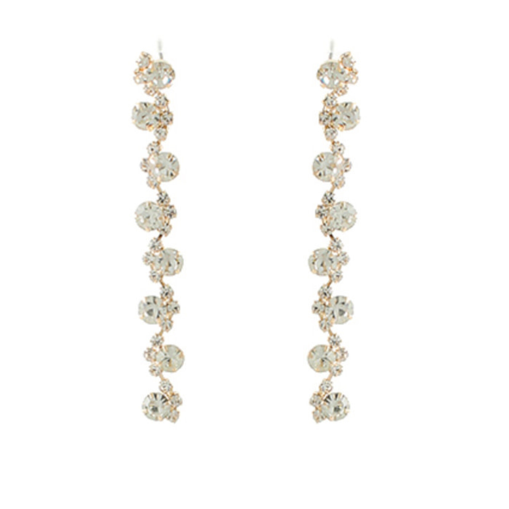 CZ Linear Earrings-Gold