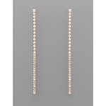 Crystal Line Drop Earrings-Gold