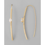 Curved Bar CZ Earrings