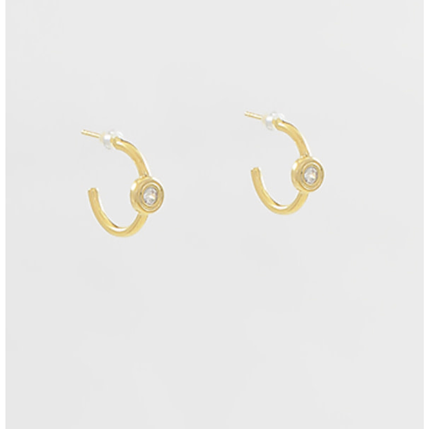 CZ Solitaire Hoops-Small