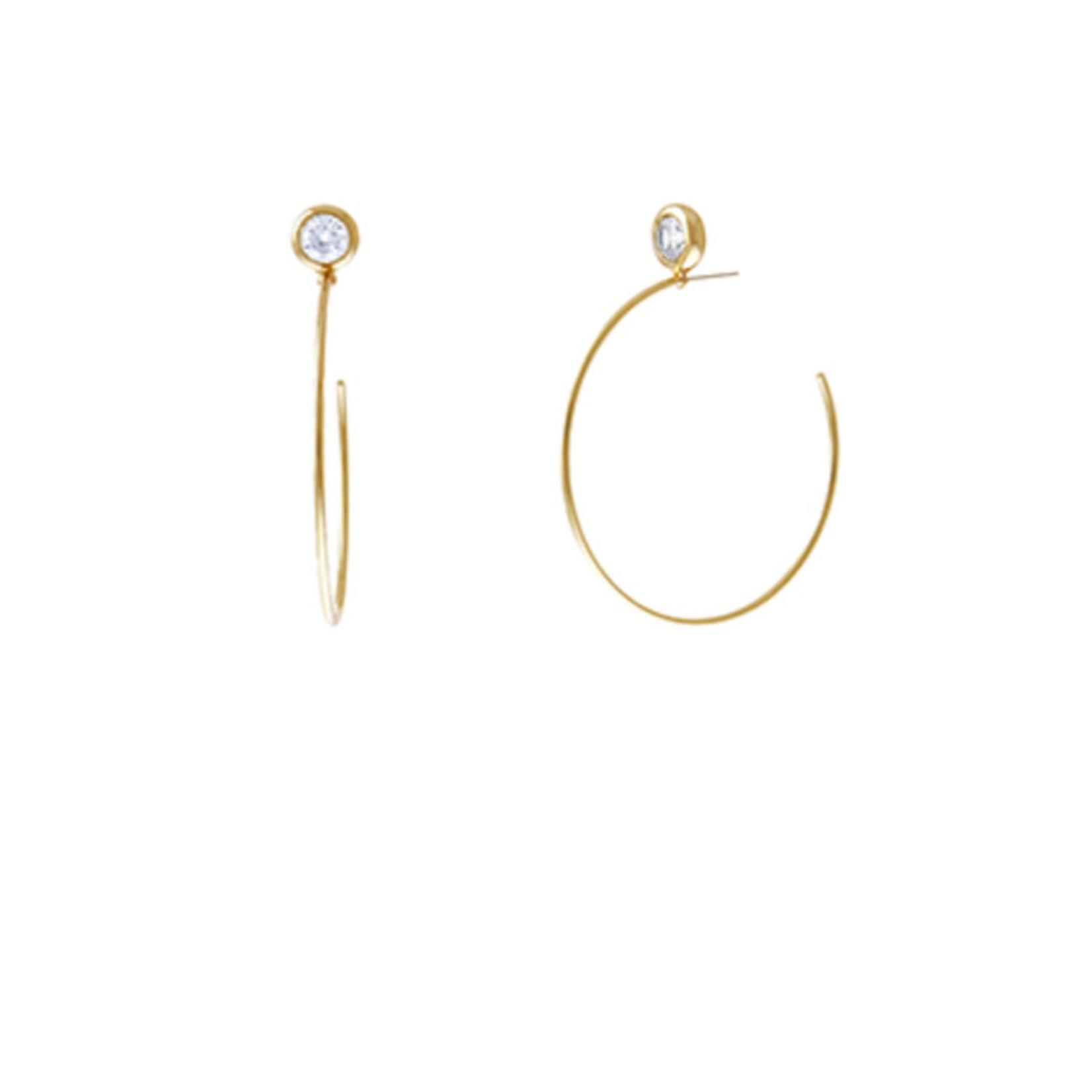 Gold Layer Hoops with CZ