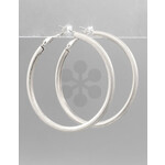 Tube Hoops - Worn Silver