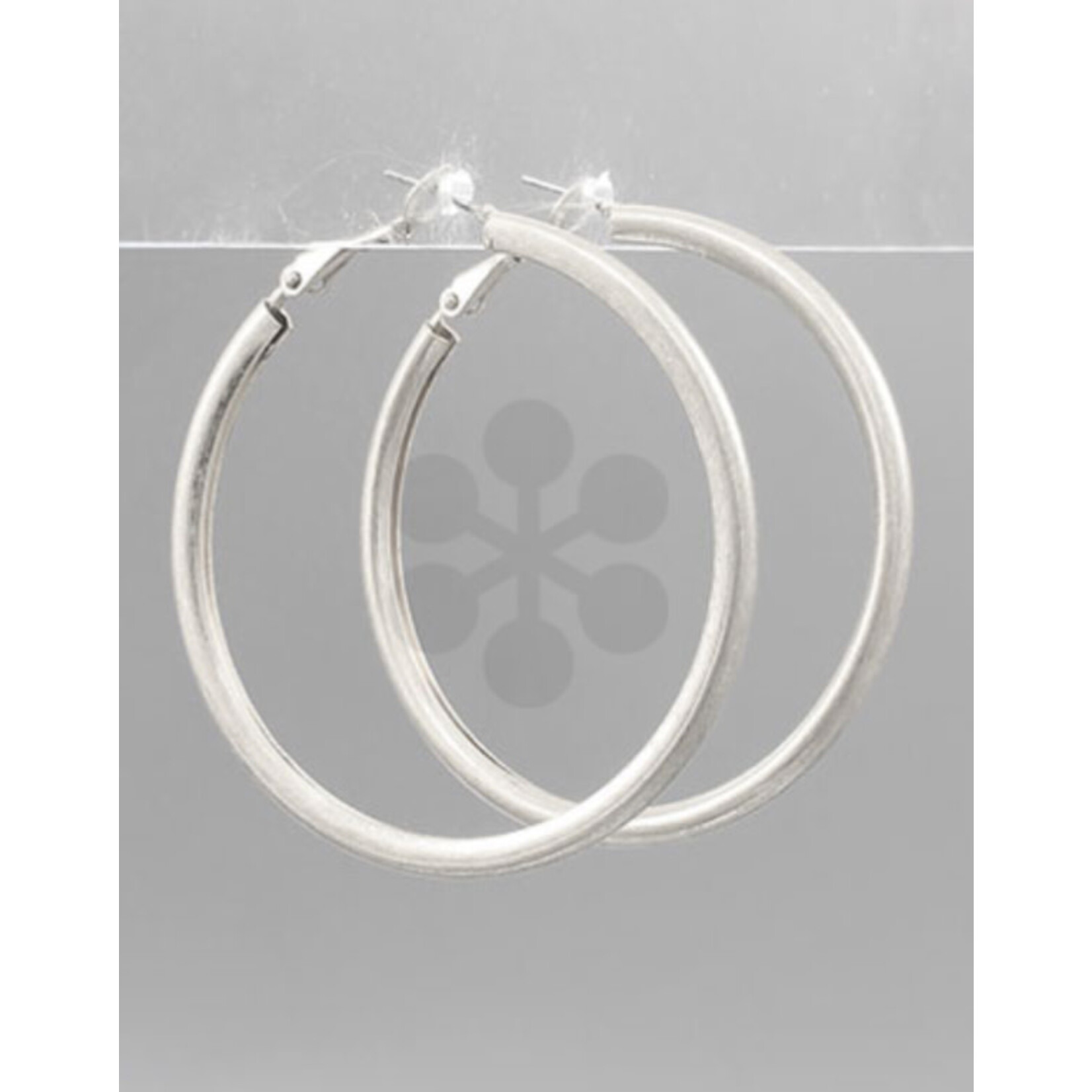 Tube Hoops - Worn Silver