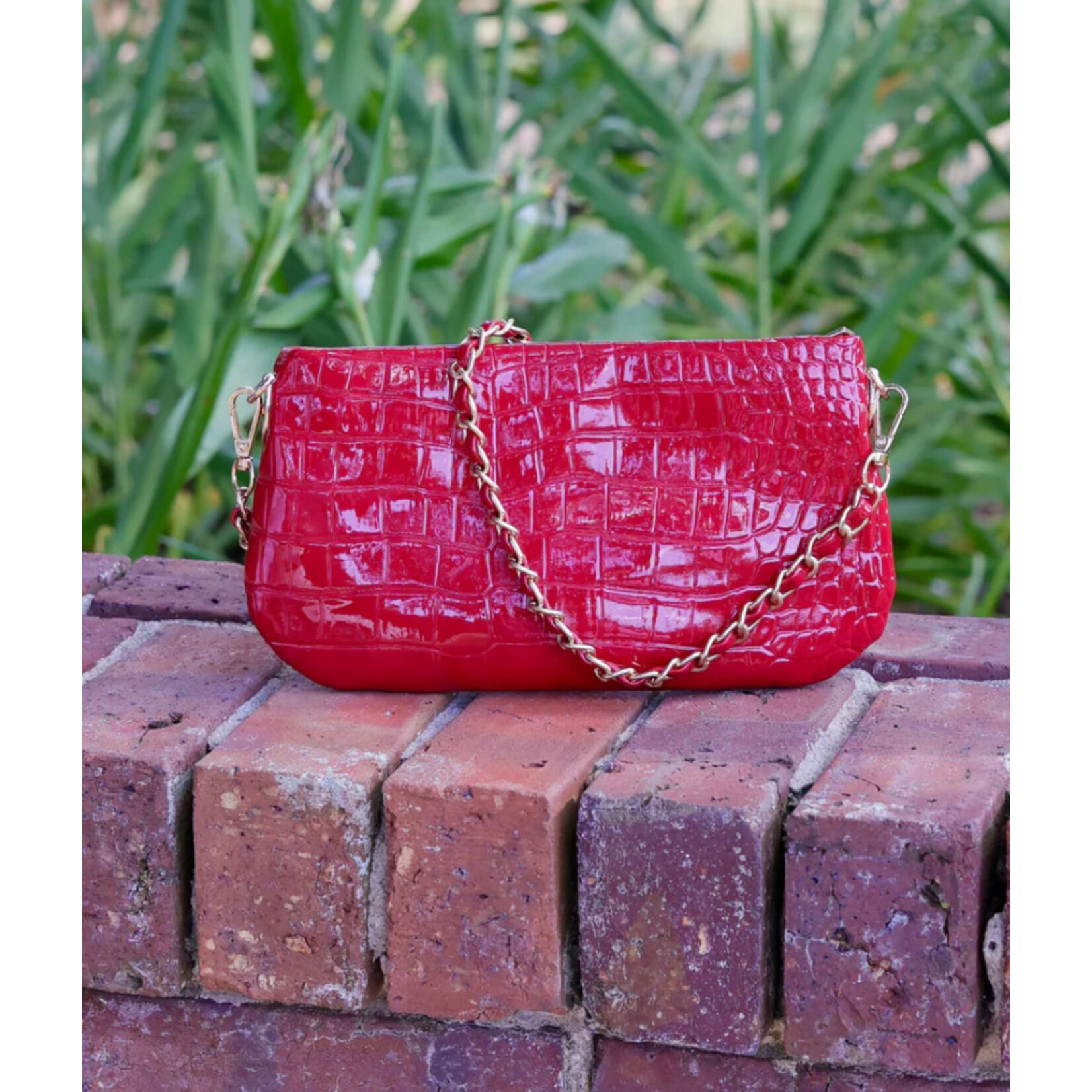 Caroline Hill Livi Crossbody - Red Patent