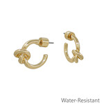 Gold Knot Hoops-WATERPROOF