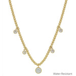 Gold Bead with CZ Charms-WATERPROOF