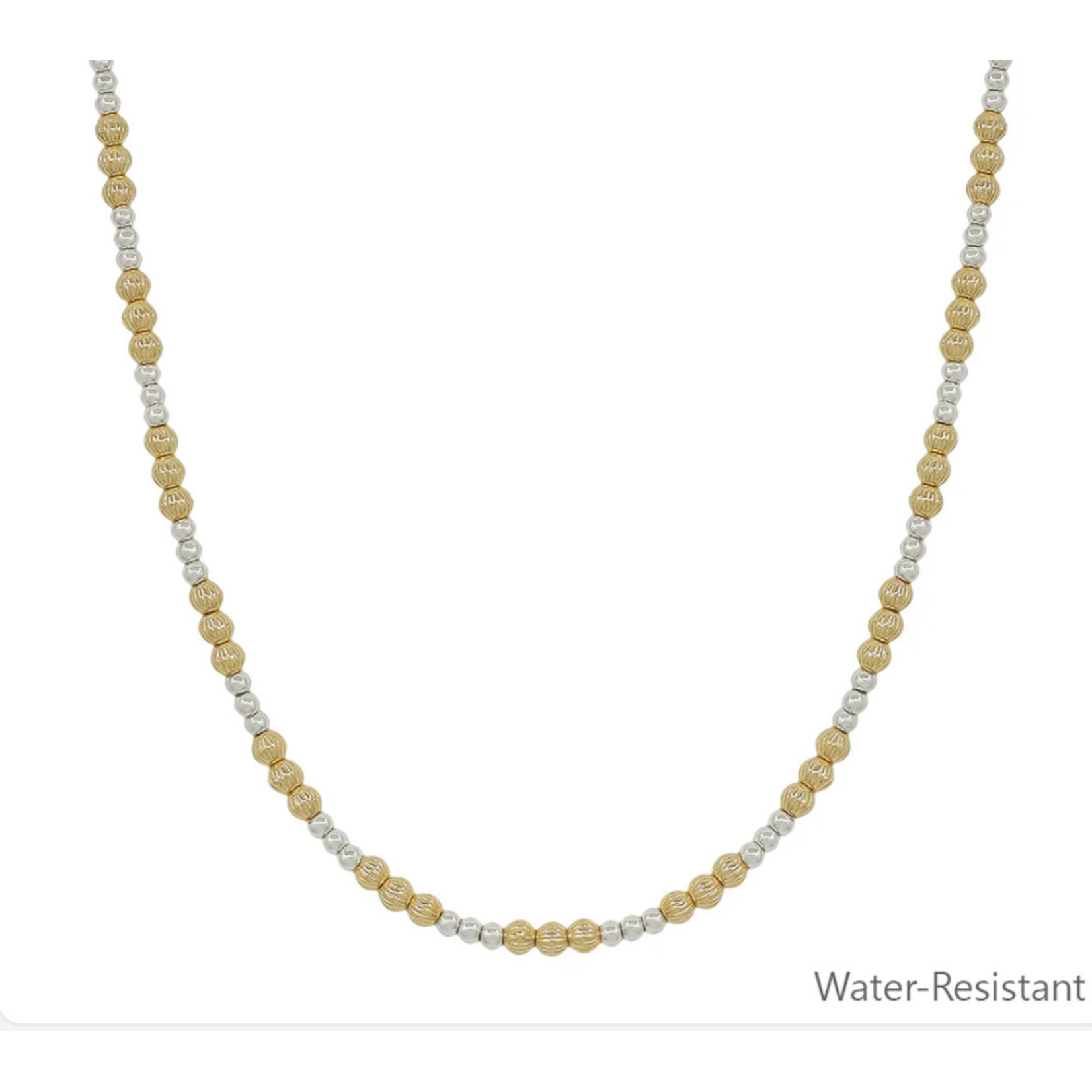 Gold and Silver Ball Necklace-WATERPROOF