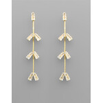 Baguette Dangle Earrings-Gold