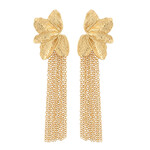 Flower Chain Earrings-Gold