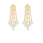 CZ & Pearl Fringe Earrings