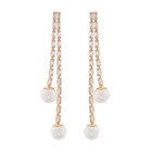 End Pearl Layered Baguette Earrings