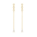 End Teardrop Linear CZ Earrings