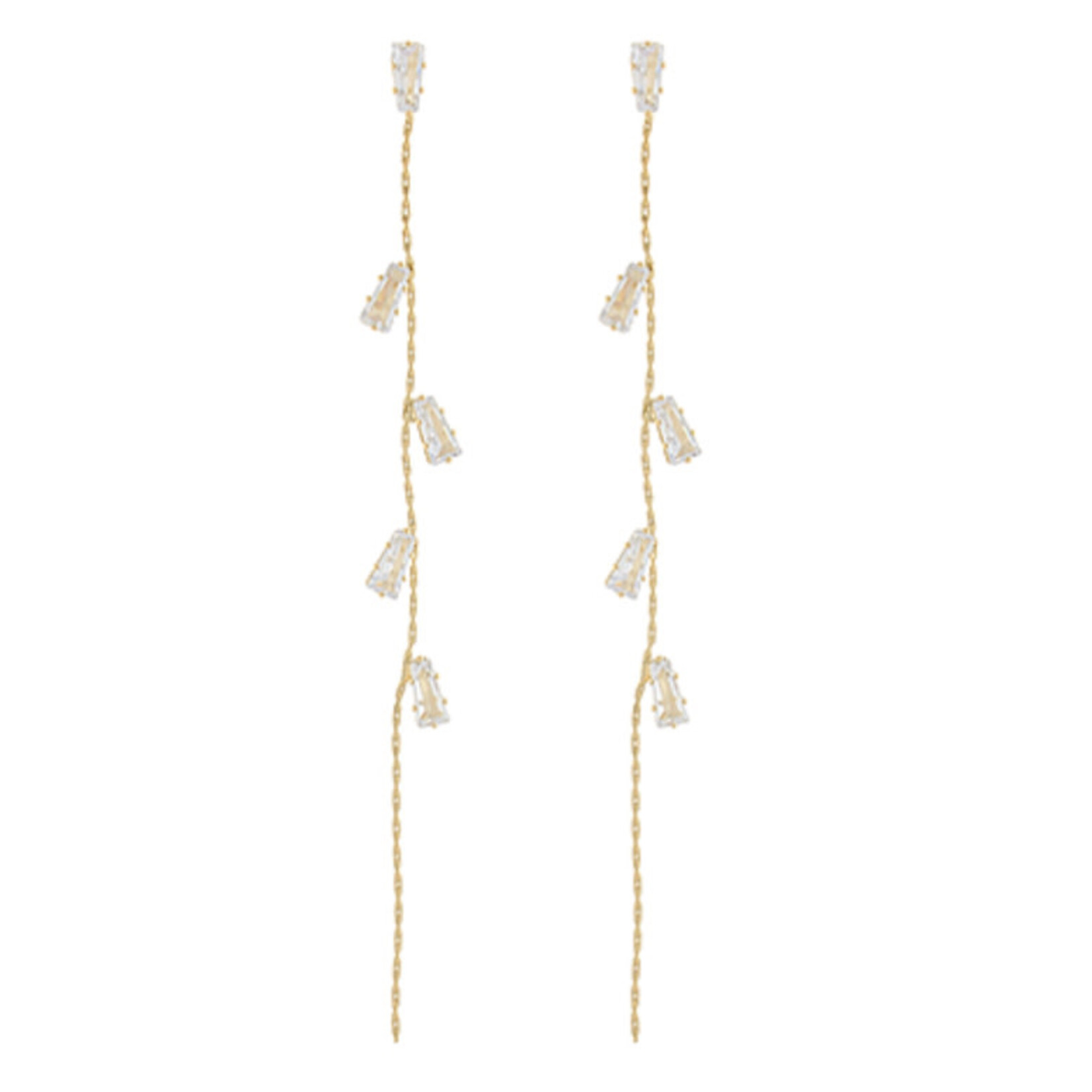 Baguette CZ Station Earrings
