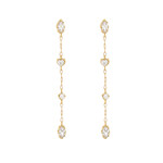 Multi Shape CZ Linear Earrings-Gold
