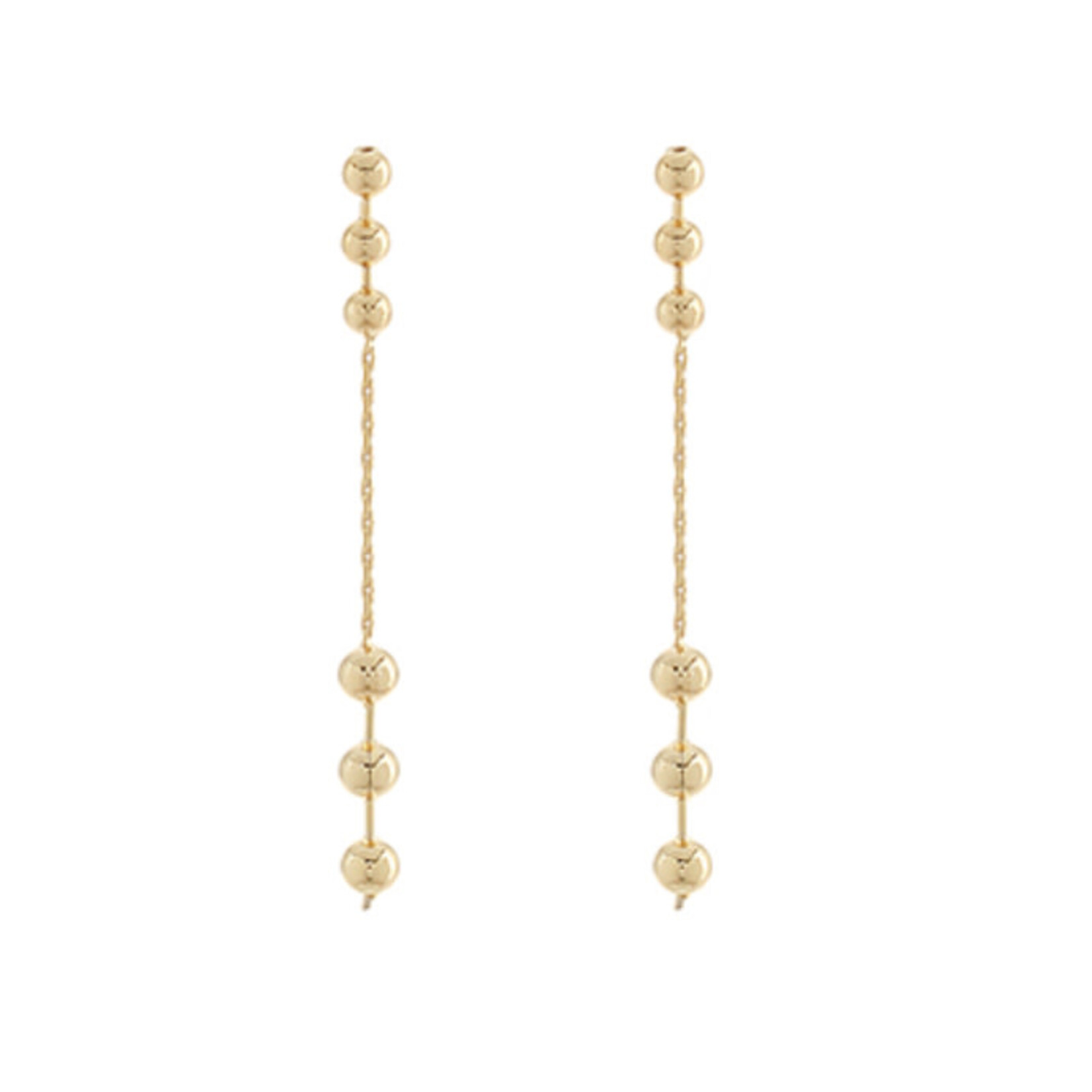 Linked Gold Ball & Chain Earrings