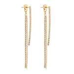 Fringe Cup Front/Back Earrings- Gold