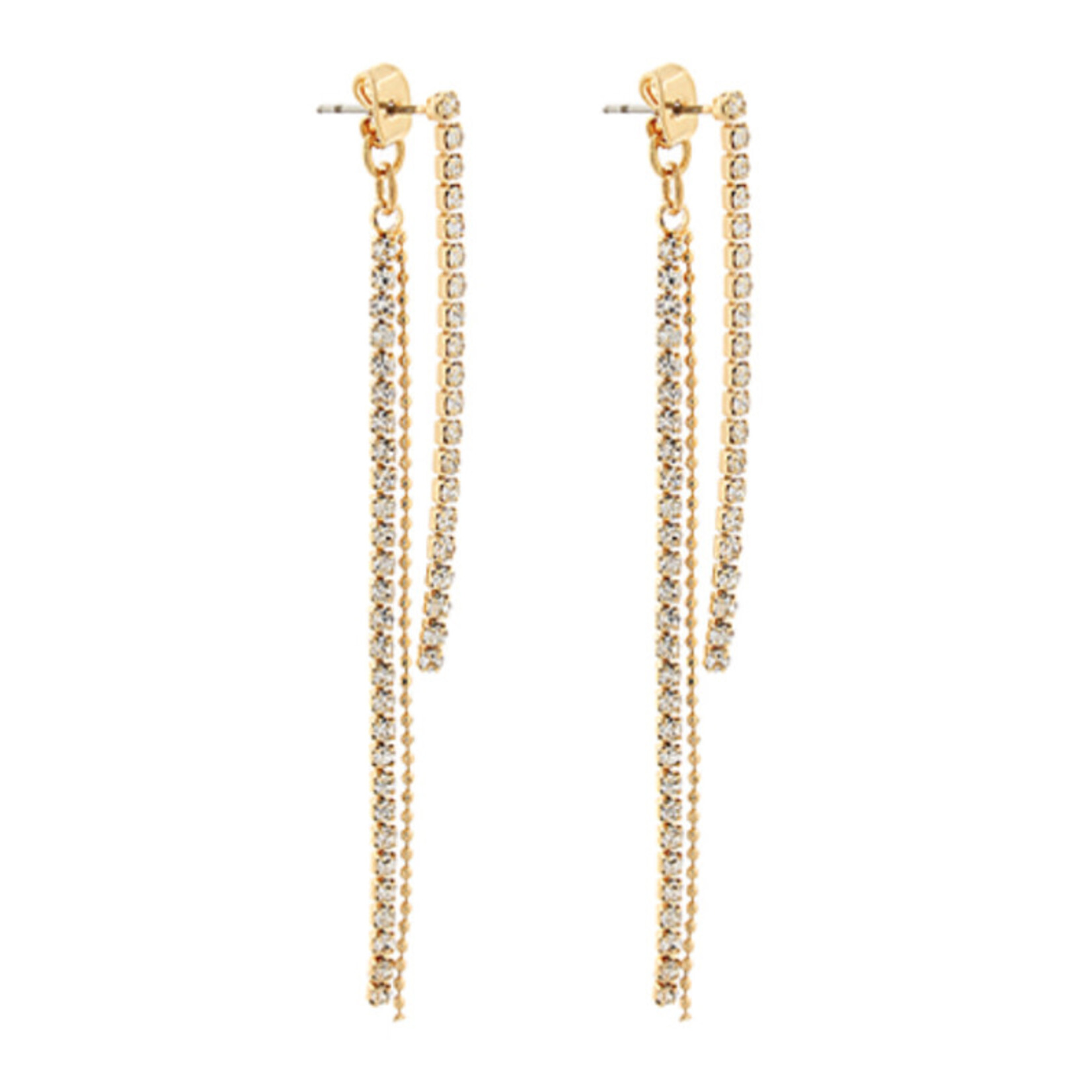 Fringe Cup Front/Back Earrings- Gold