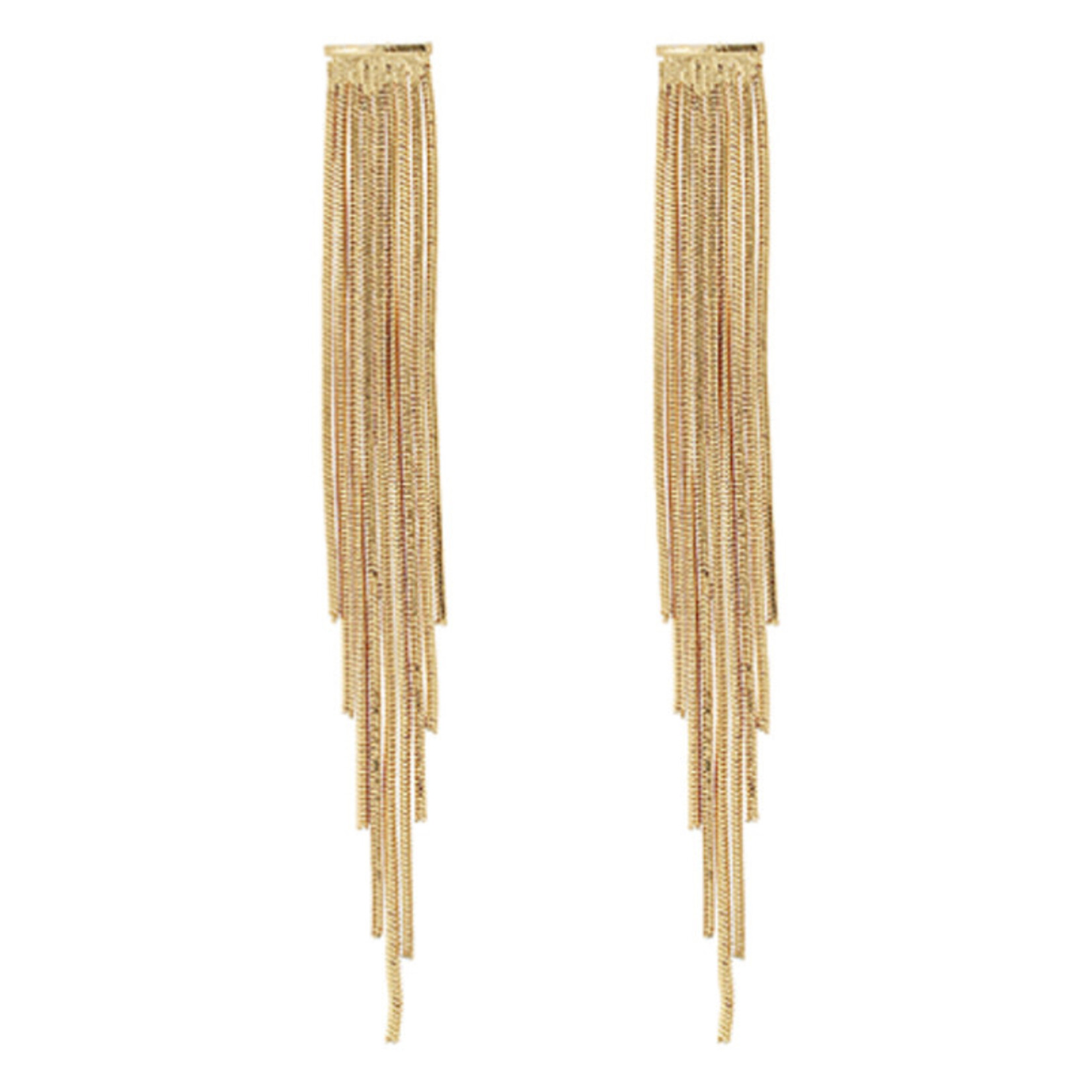 Gold Fringe Chain Earrings