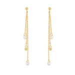 Glass Ball 3 Drop Earrings