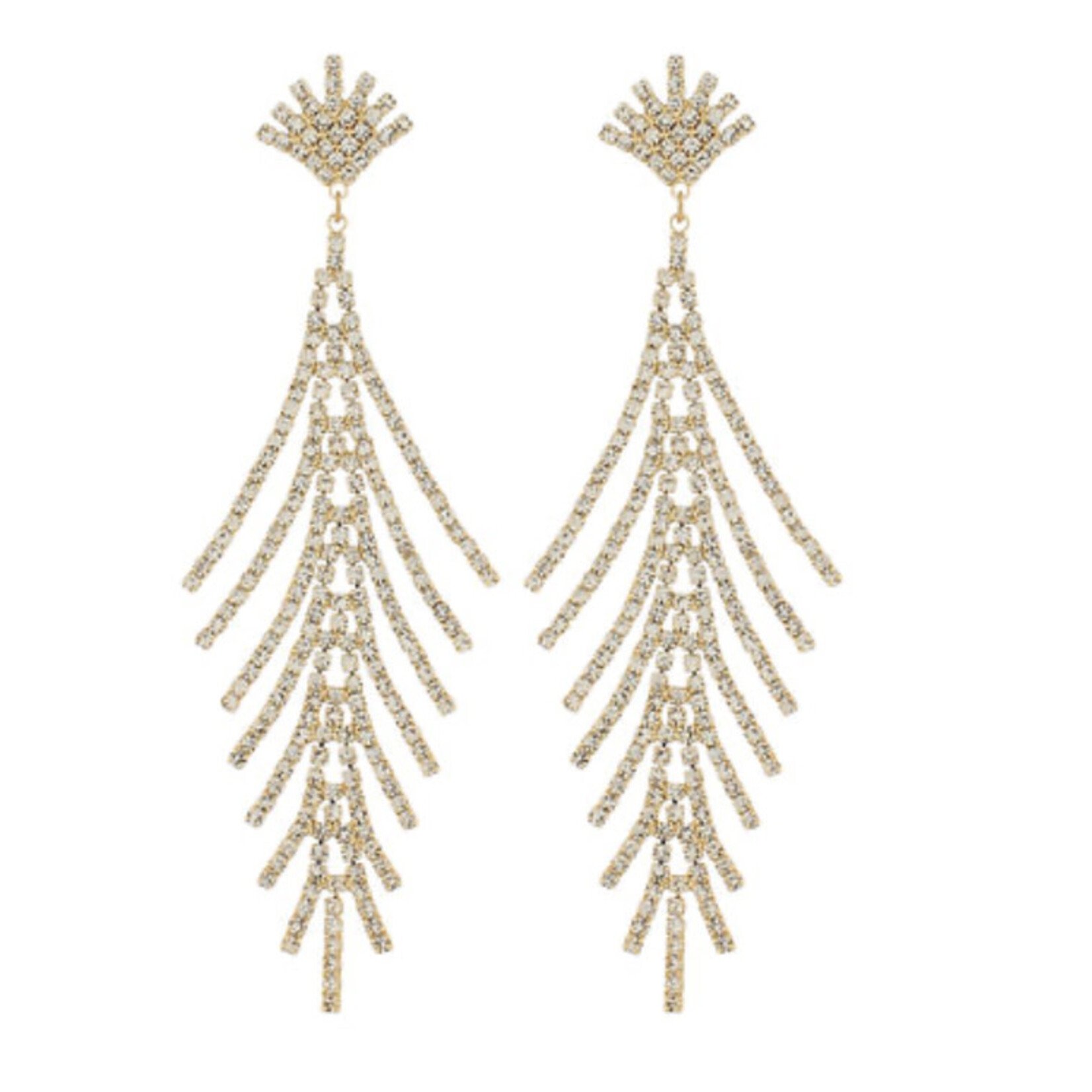 Pave Leaf CZ Earrings