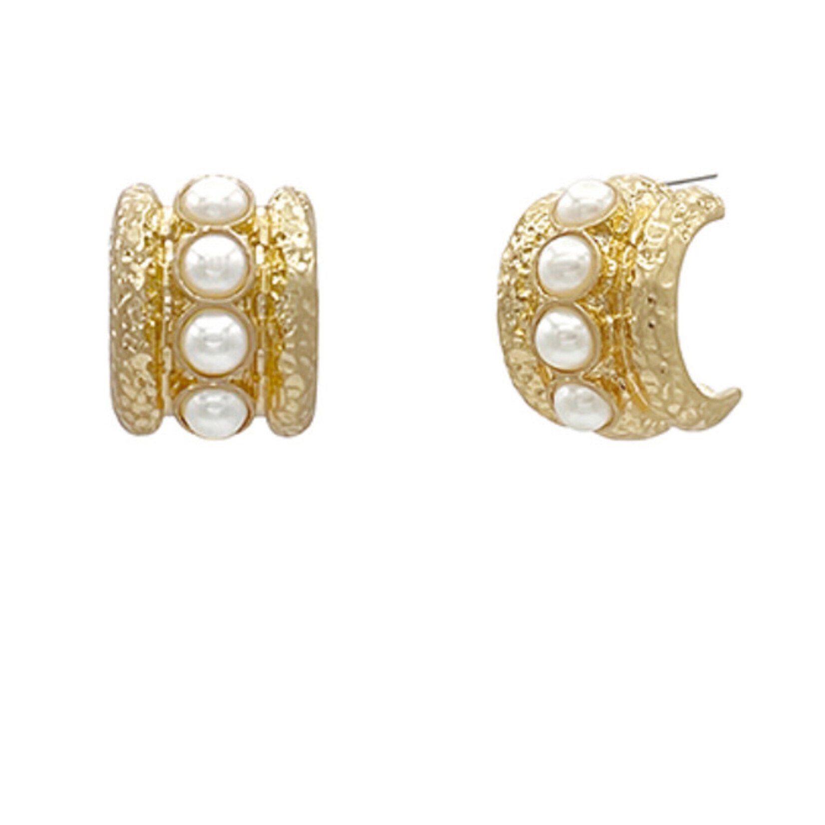 Small Pearl Hoops