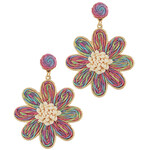 Raffia Flower Earrings