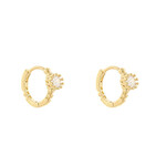 Accented CZ Huggie Hoops