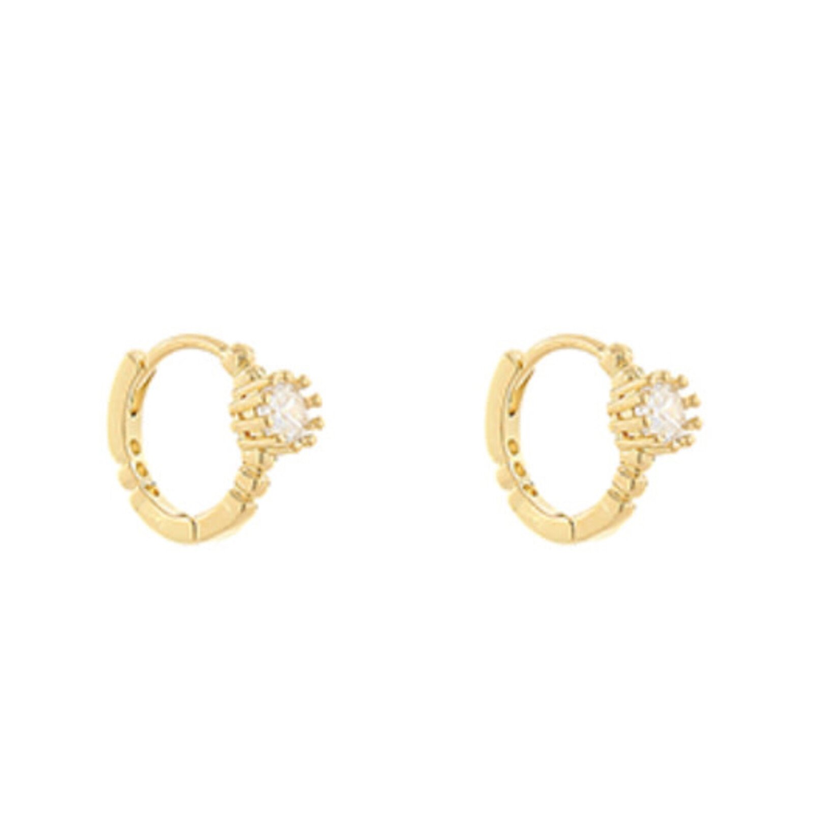 Accented CZ Huggie Hoops