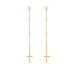 Cross Linear Drop Earrings