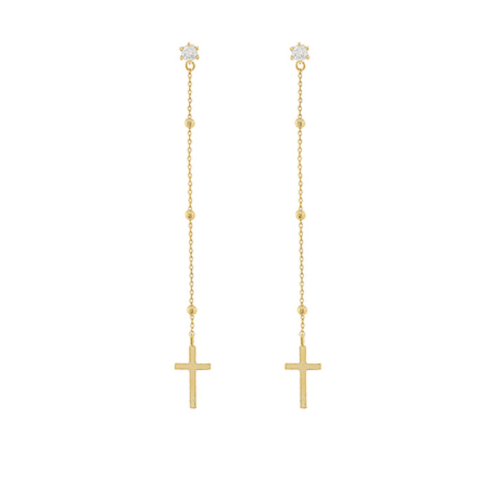 Cross Linear Drop Earrings