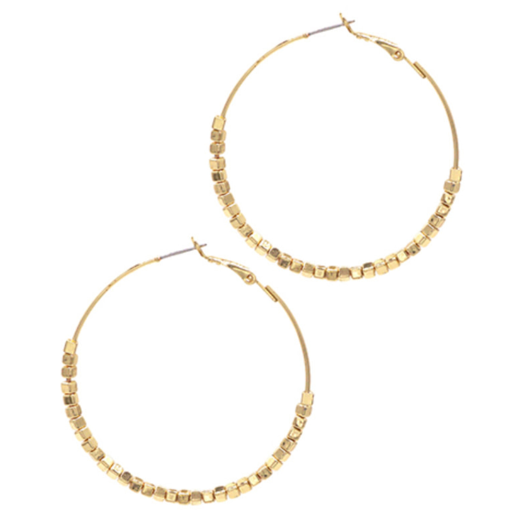 Beaded Circle Wire Hoops