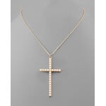 Large Pearl Cross Necklace