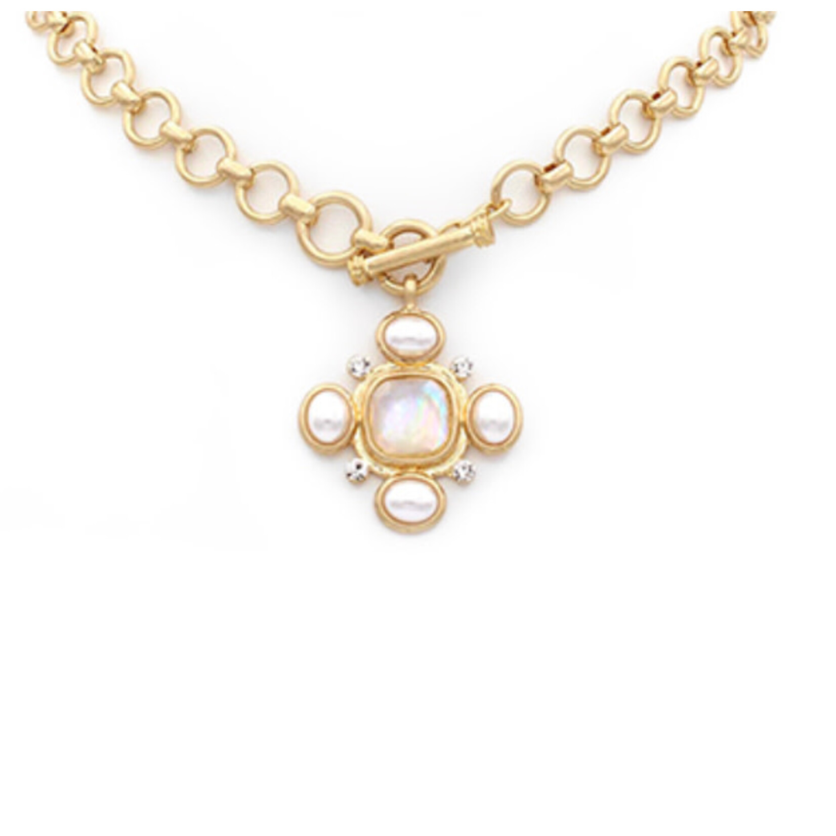 Mother Of Pearl Chunky Necklace-Water Resistant