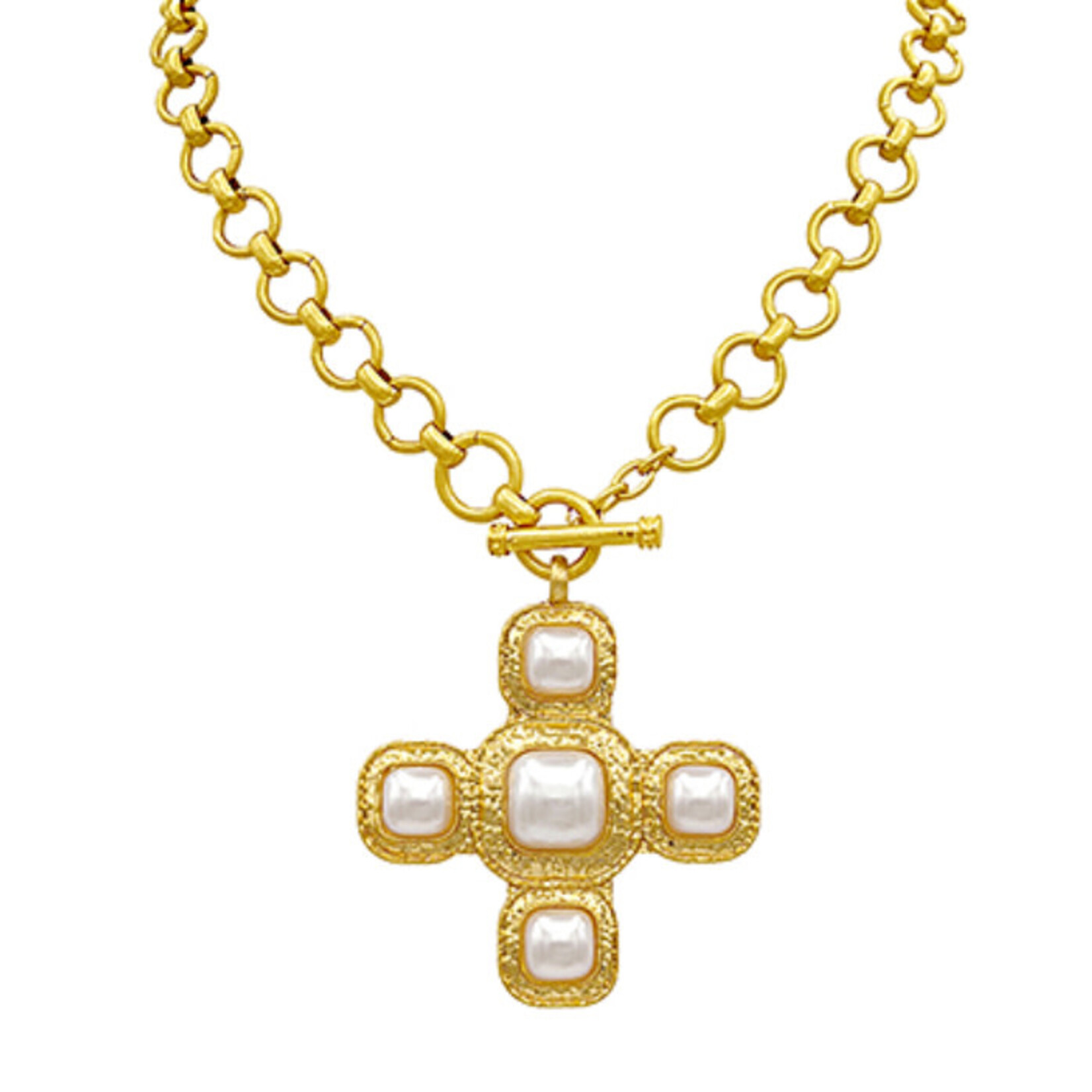 Large Cross Toggle Necklace-Water Resistant