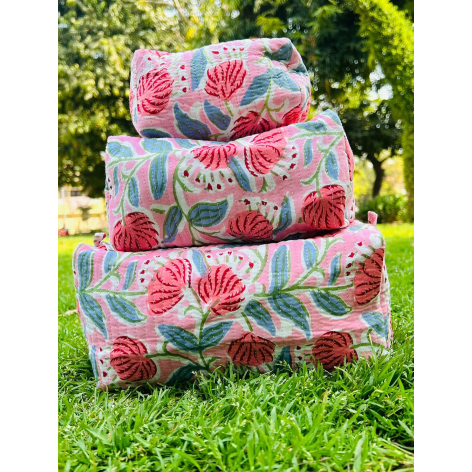 Cosmetic Bag Set - Flowers