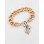 Textured Gold Bracelet with Charms