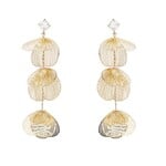 Gold Thin Metal Drop Earrings