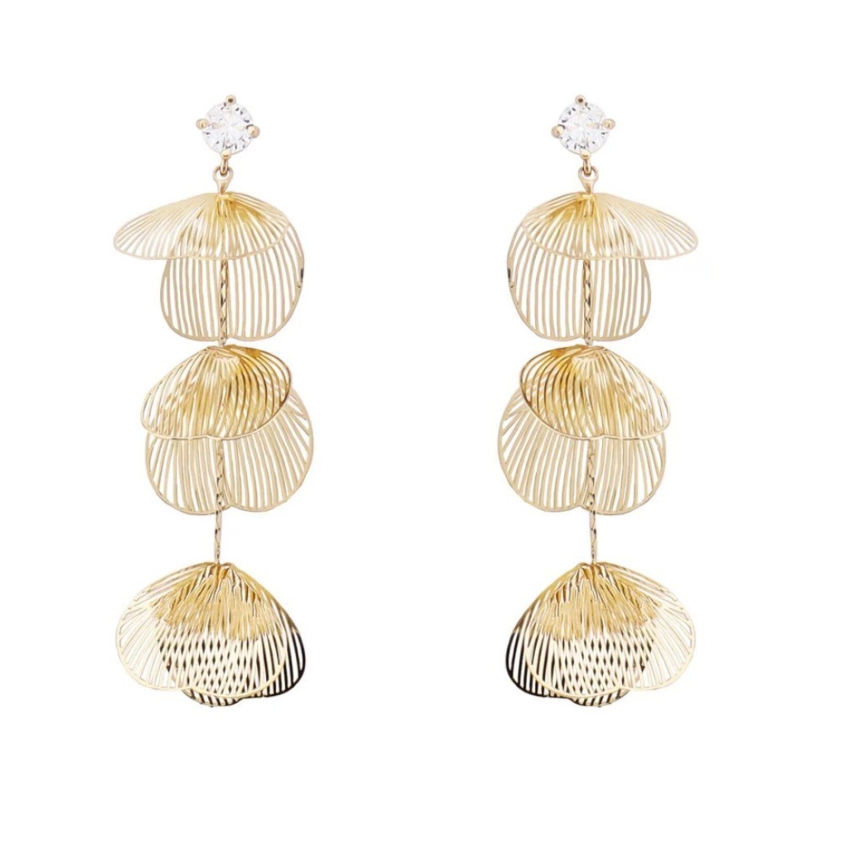 Gold Thin Metal Drop Earrings