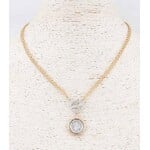 Gold Chain with Toggle and Silver and Gold Charm Necklace