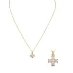 Gold Chain with Rhinestone Cross Necklace