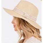 Straw Hat with Cream Band