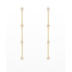 CZ Chain Linear Drop Earrings