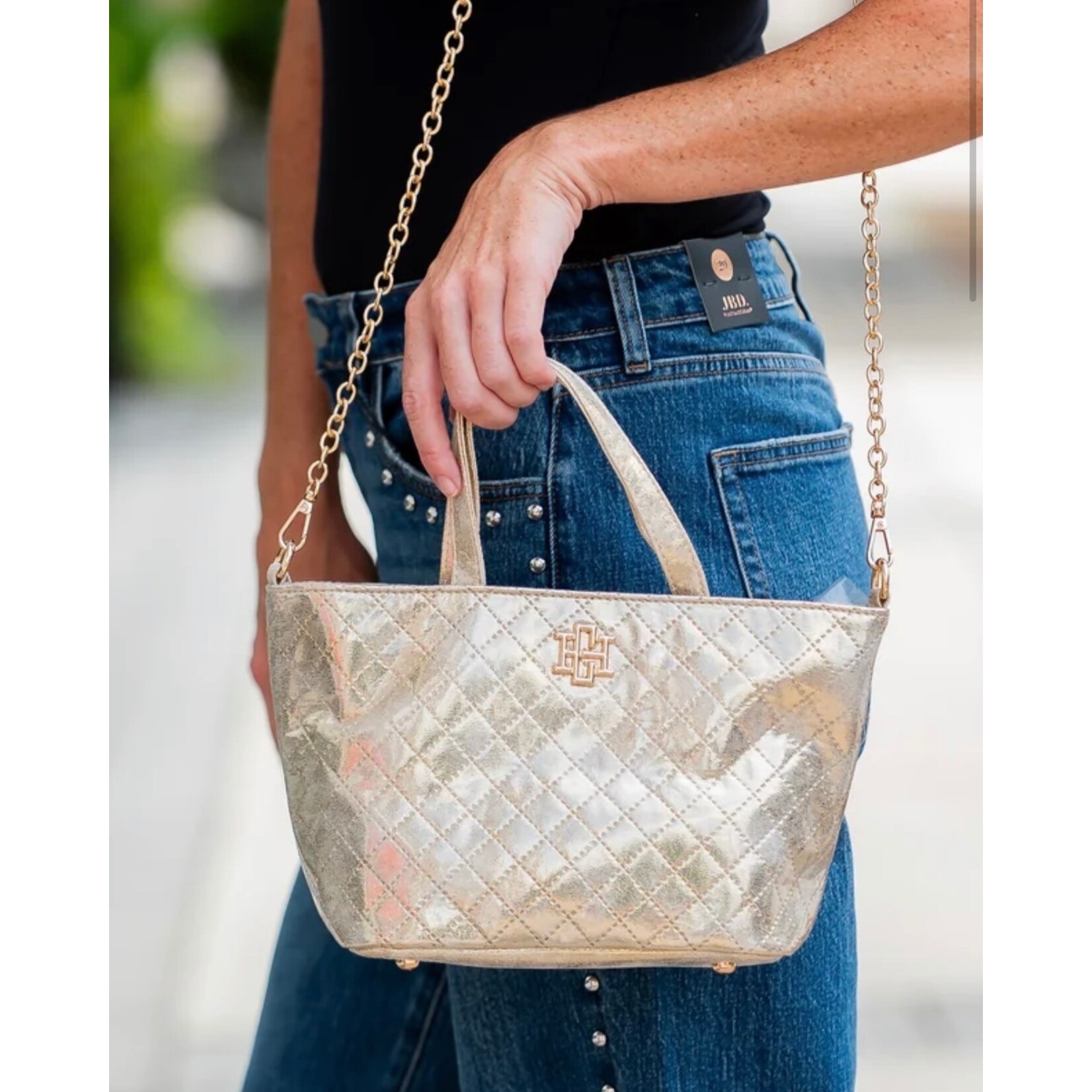 Caroline Hill Maren Mini Tote-Champagne Pop