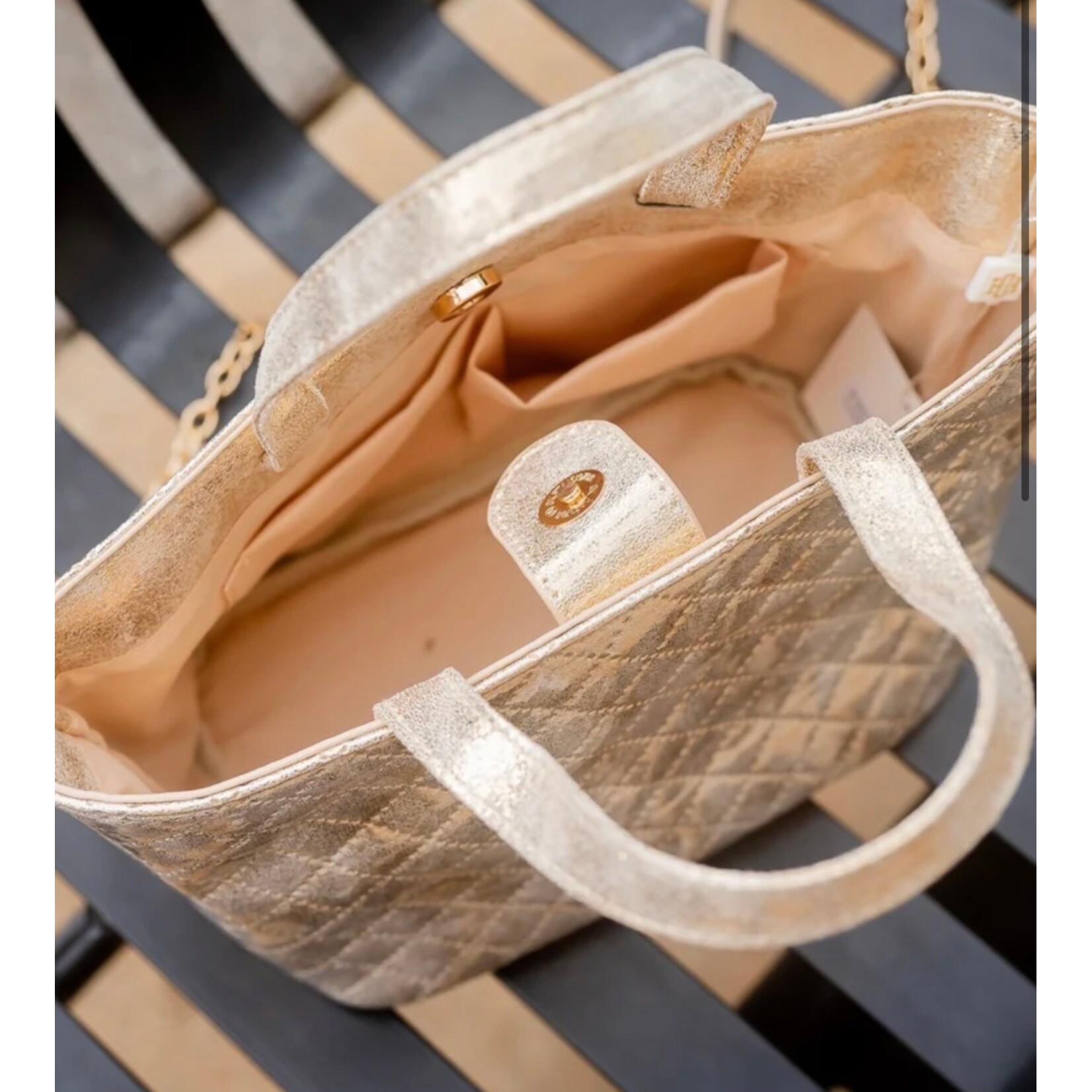 Caroline Hill Maren Mini Tote-Champagne Pop