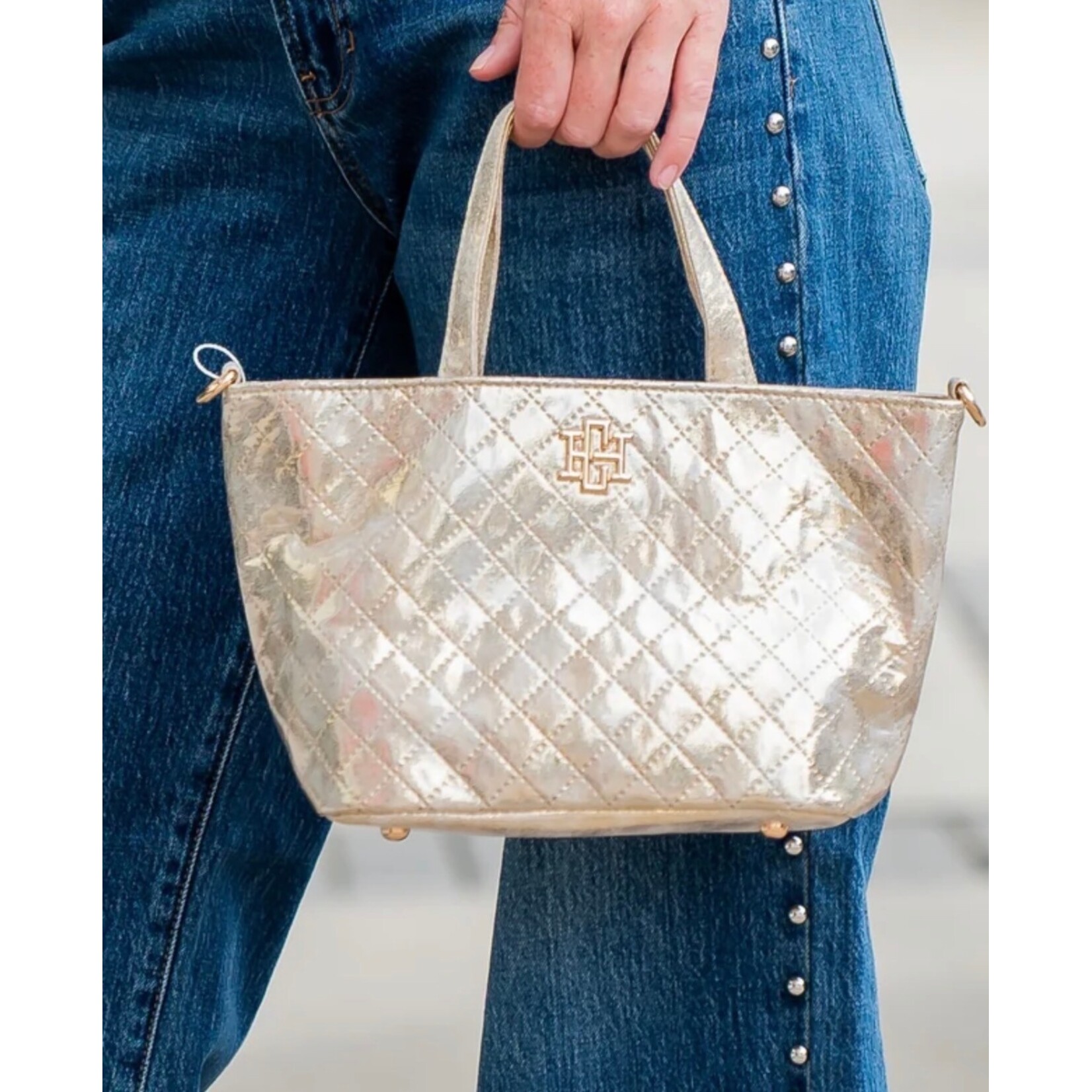 Caroline Hill Maren Mini Tote-Champagne Pop