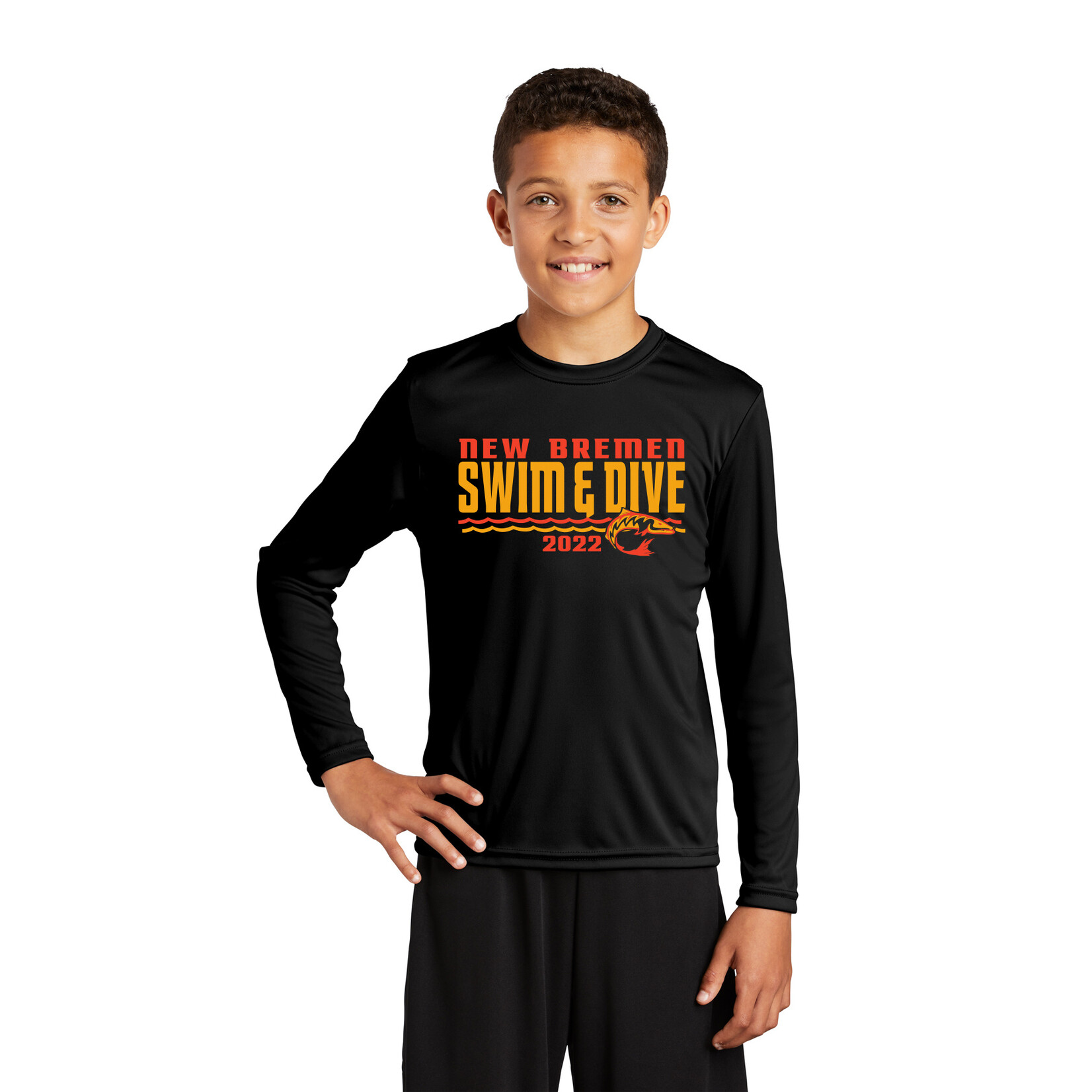 NEW BREMEN SWIMG - YOUTH Black Dri-fit Long Sleeve