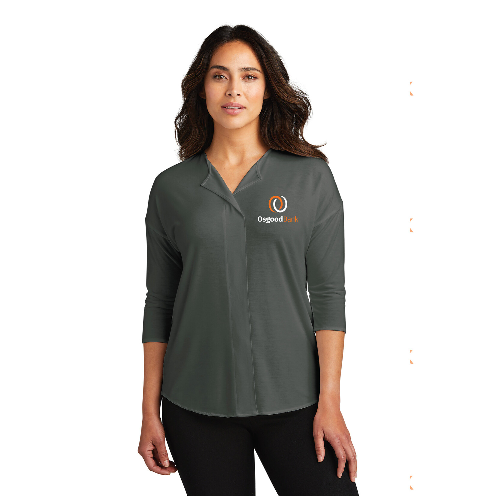 OB - Port Authority® Ladies Concept 3/4-Sleeve Soft Split Neck Top LK5433