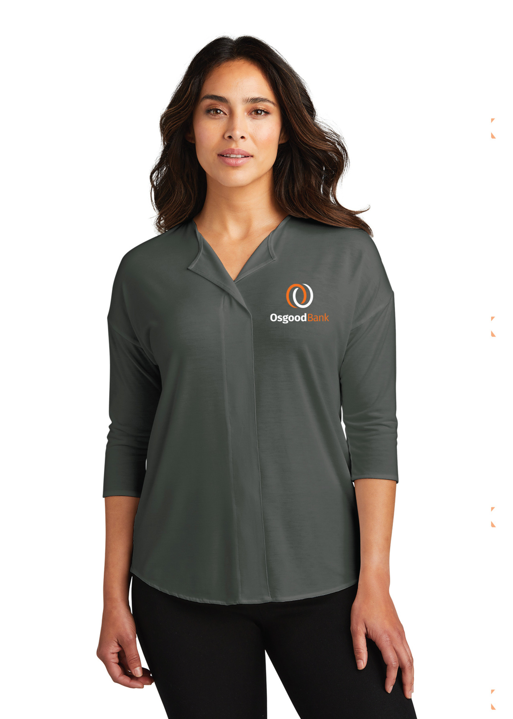OB - Port Authority® Ladies Concept 3/4-Sleeve Soft Split Neck Top LK5433