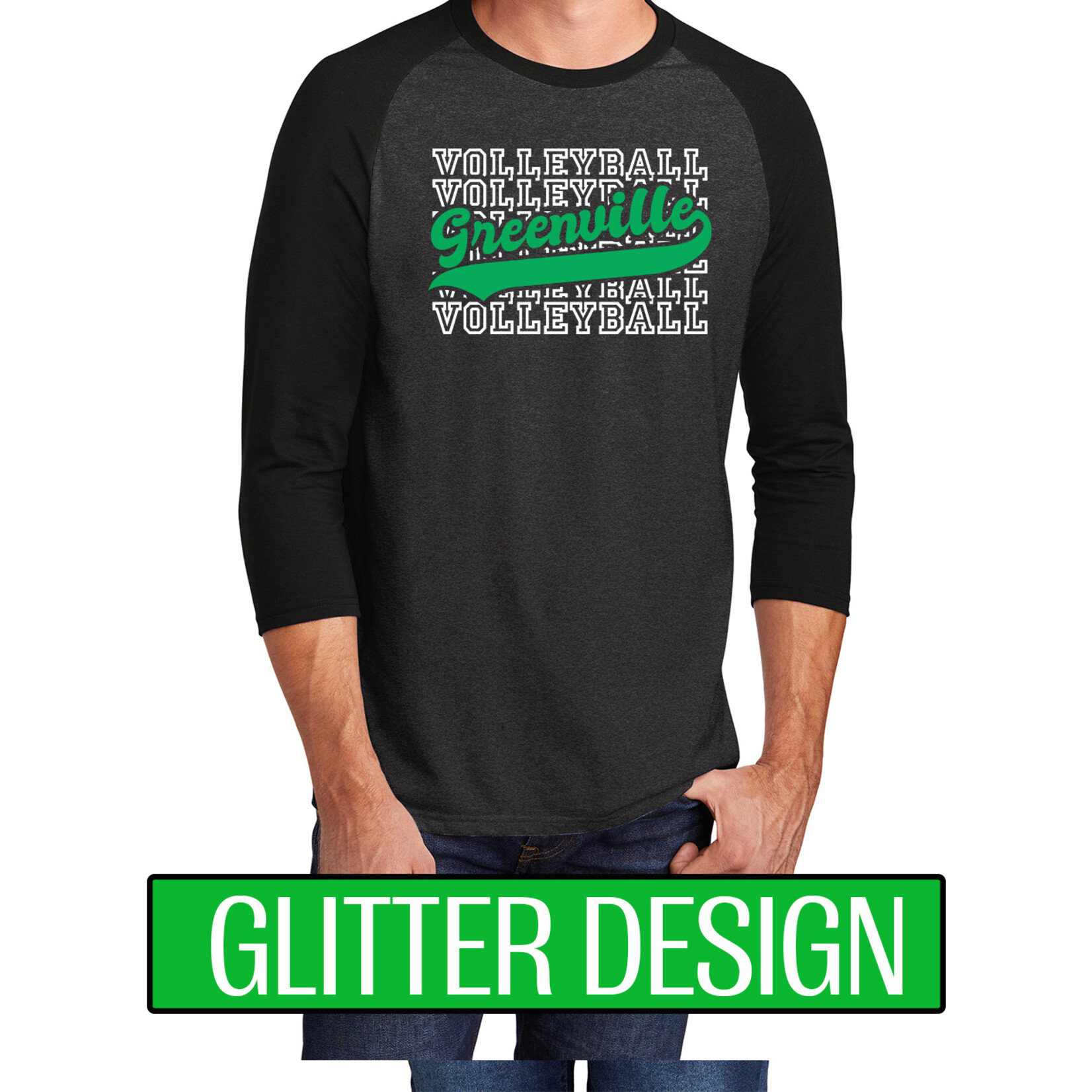 GREENVILLE VOLLEYBALL - Quarter Sleeve Triblend DM136